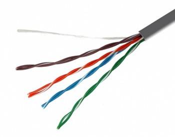 Кабель UTP 5e 4x2x0.5 мм, 24AWG медь, внутренний, 305 м/бухта