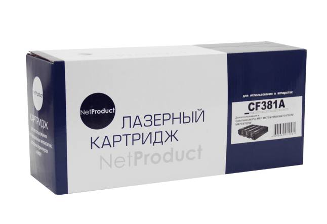 Картридж NetProduct (N-CF381A) для HP CLJ Pro MFP M476dn/dw/nw, №312A, C, 2,7K