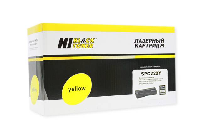 Картридж Hi-Black (HB-SPC220Y) для Ricoh Aficio SPC220DN/C221DN/C222SF, Y, 2K