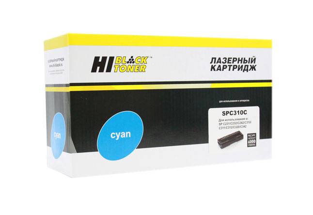 Картридж Hi-Black (HB-SPC310C) для Ricoh Aficio SPC231/232/242/310/311/312/320, C, 6K