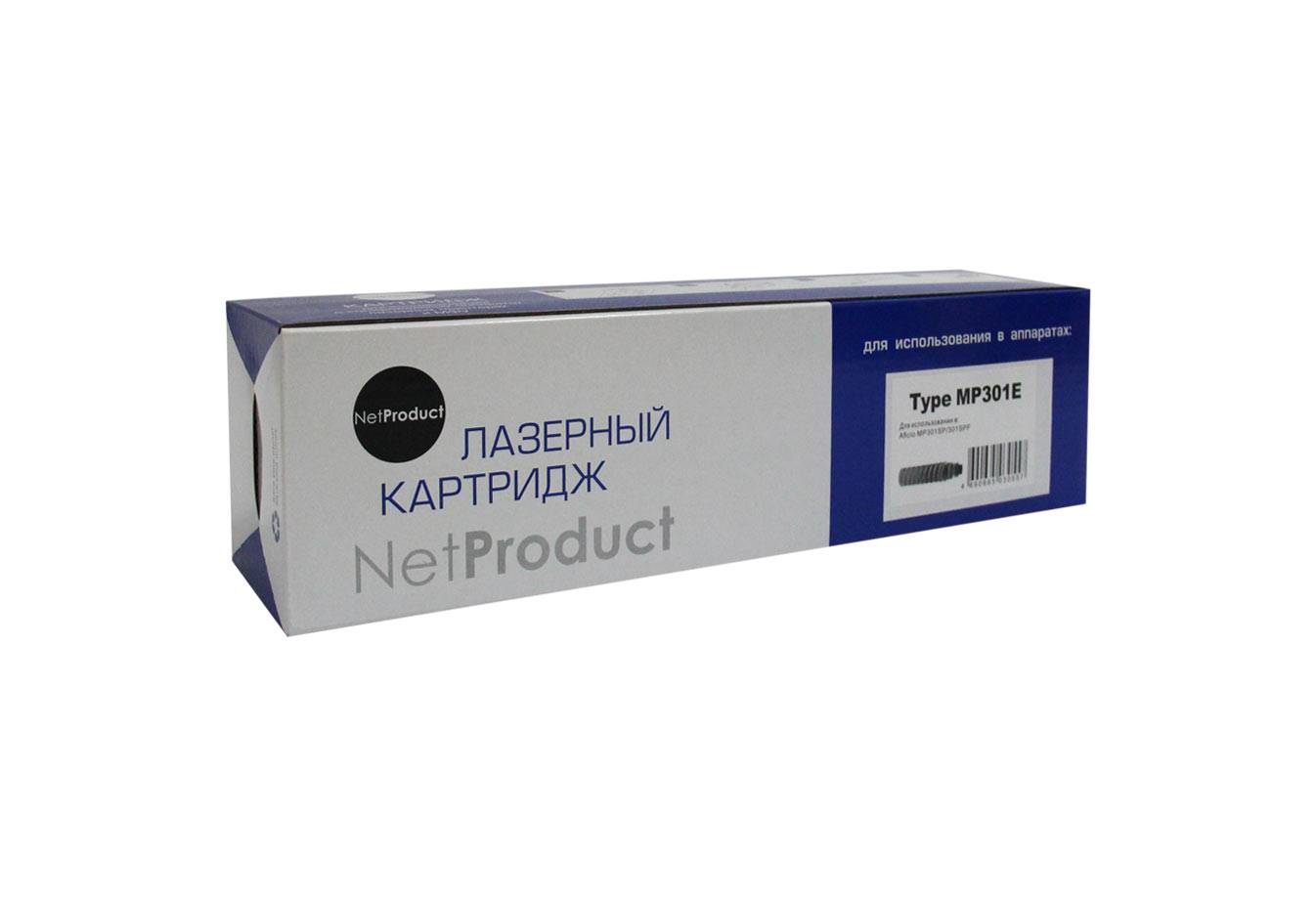 Тонер-картридж NetProduct (N-Type MP301E) для Ricoh Aficio MP301SP/301SPF, туба, 8K